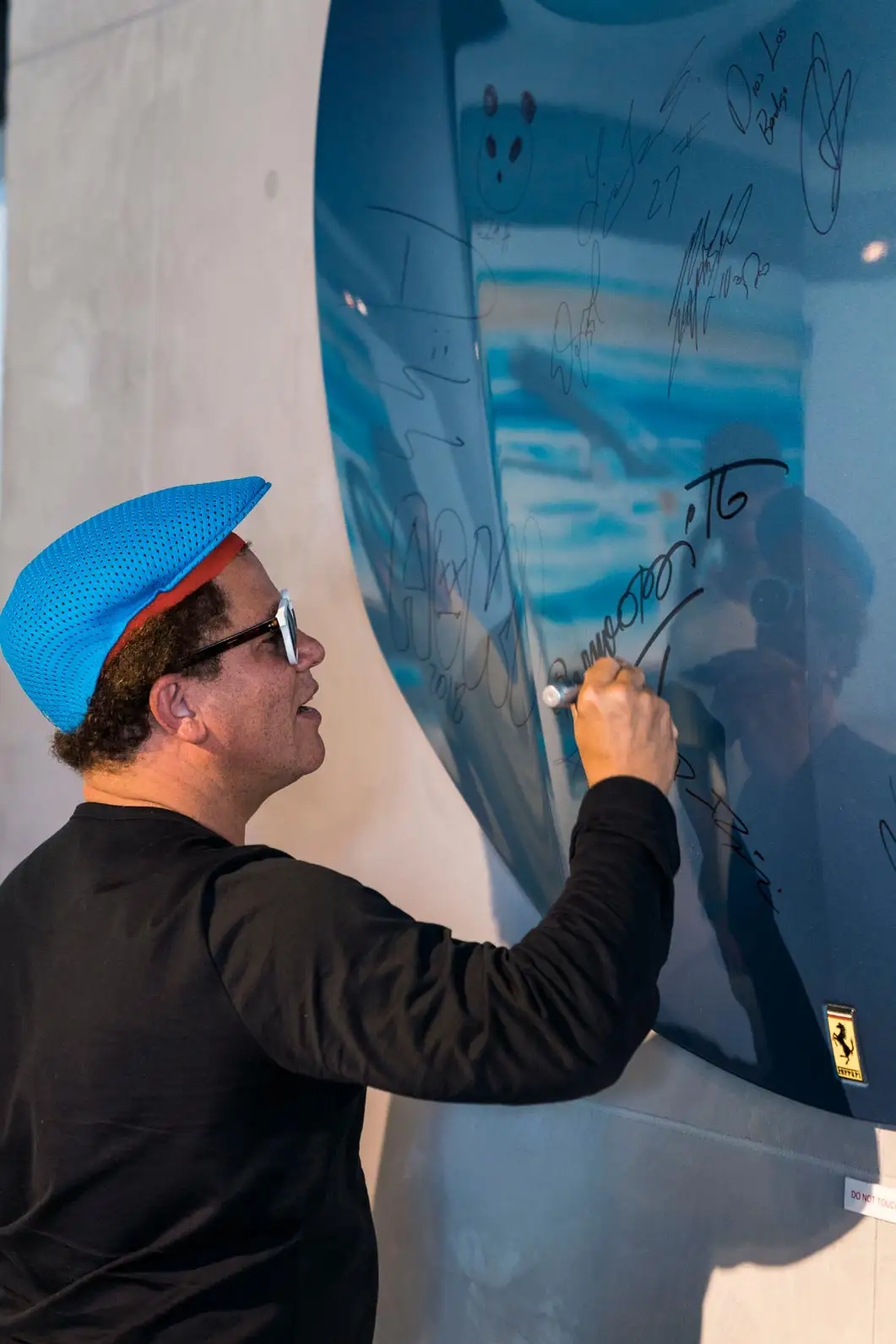 romero britto signing mph club blue ferrari hood